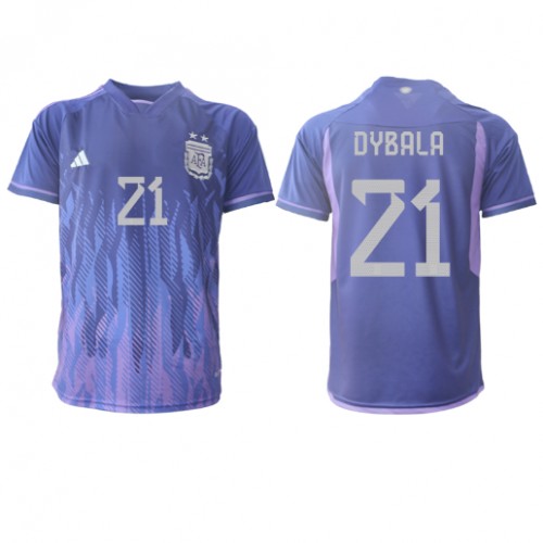 Argentina Paulo Dybala #21 Replica Away Shirt World Cup 2022 Short Sleeve